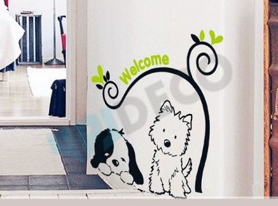 Sticker-S1001 สติ๊กเกอร์แต่งผนัง/ติดกระจกตก ลาย Welcome