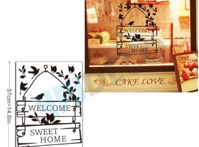 Sticker-S1006 สติ๊กเกอร์แต่งผนัง/ติดกระจก ลาย Welcome II