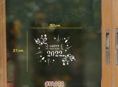 happy new year2022 สติ๊กเกอร์ติดกระจก,สูญญากาศติดกระจกปีใหม่,ตกแต่งบ้านปีใหม่,พีวีซีสูญญากาศติดกระจก